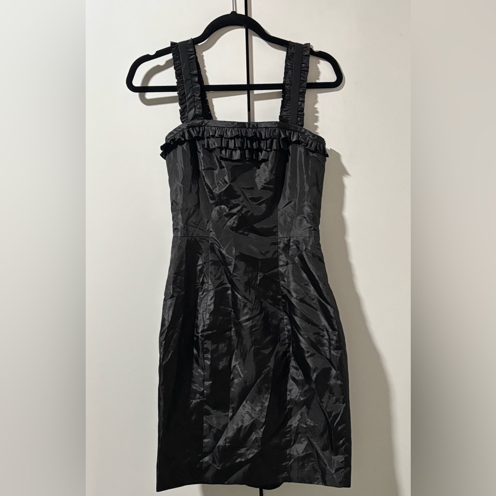 Women’s Betsey Johnson Black Pleated Sheath Mini Dress